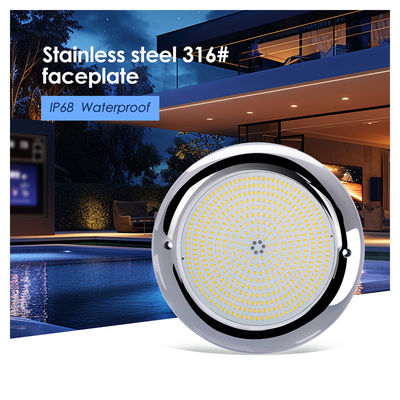 ABS Par56 Lâmpada de piscina de aço inoxidável AC 12v LED SMD montada na superfície 230mm Dia