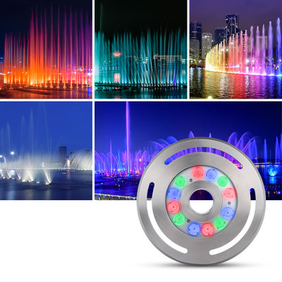 Luz de fonte LED Dimmable LED RGB Tempered Glass DC12V24V 12x3W RGB3in1 Para aplicação no jardim