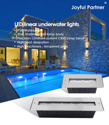 IP68 Iluminação subaquática Cores RGB Aço inoxidável 316L 6*2W DC24V DMX 512 Controlavel para cortinas de água