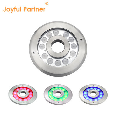 Luz de Fonte LED DMX 512 Embutida IP68 12W 24W RGB Aço Inoxidável Jato de Água