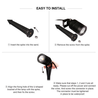 Caminho exterior LED Lâmpada de ponto de jardim 6W Lawn Garden LED Spike Lights