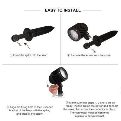 Luz de jardim LED de ângulo ajustável 2700k - 6500k IP65 Projector de luz de árvore exterior