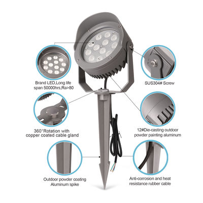 DMX512 Luz de árvore LED colorida para o exterior 12W 24W 36W IP65 Rgb Spike Lights