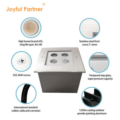 12V DC LED de piso de passo luz subterrânea exterior IP67 enterrado 3W 4W 8W
