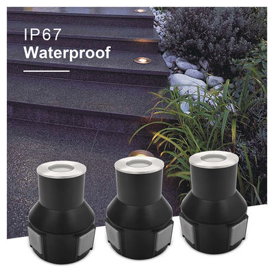 Luz de enterro LED de aço inoxidável 316 1w 2w 3w DC 24v com caixa traseira de plástico para paisagismo