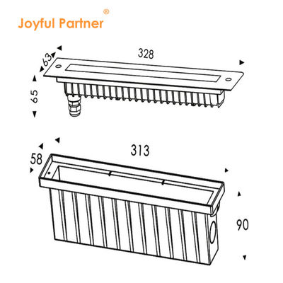 316 aço inoxidável DMX 512 RGB 12w piscina linear LED para cachoeira