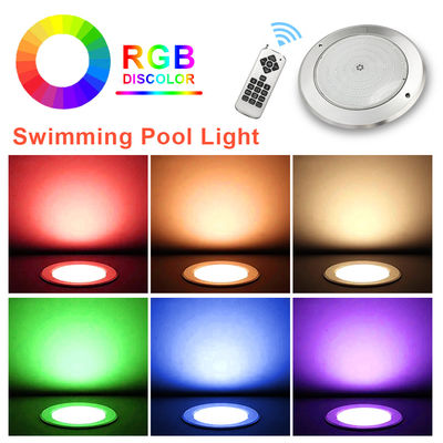 Lâmpada de piscina LED impermeável PAR56 316 SS ABS Ultra Thin 7.5mm Resina Recheada de Parede Montada 230MM 18W 25W DC AC12V