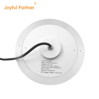 Luz de piscina RGB IP68 DC12V 18W 25W 35W LED DIA230MM SMD2835 324pcs