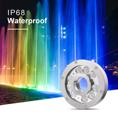 18W RGB LED Fountain Pool Light DMX Control IP68 resistente à água Luz subaquática