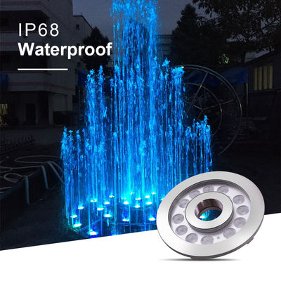 Luz de anel de fonte LED IP68 24W Luz subaquática de aço inoxidável
