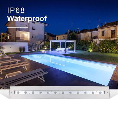 SS316L Luz linear subaquática 3000K 4000K 6000K IP68 Lâmpada de lavagem de parede LED