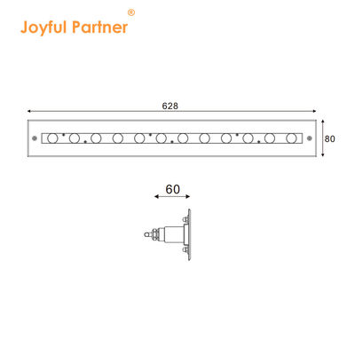 SS316L Luz linear subaquática 3000K 4000K 6000K IP68 Lâmpada de lavagem de parede LED