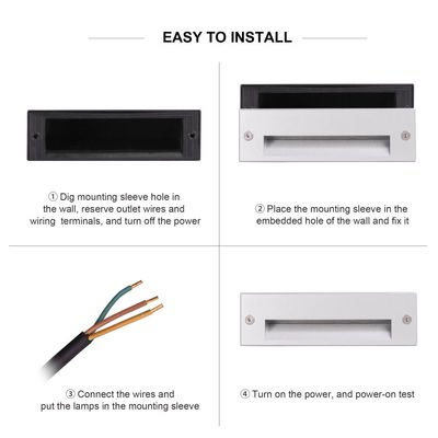 Rectângulo 220V 5W LED Wall Pack Lights IP65 3000K Iluminação de passarela exterior