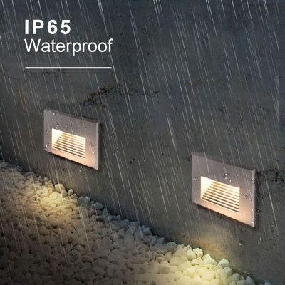 Quadrado IP65 LED Recessed Wall Light 12V 24V Quente Branco LED Escalão Luz de Parede