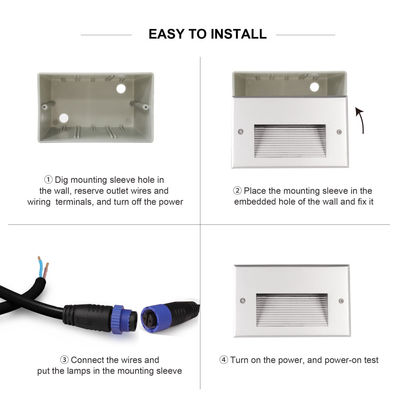 COB 8W Indoor Outdoor Recessed LED Step Light IP65 Projeto de instalação à prova de água
