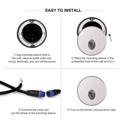 Mini LED Recessed Wall Light Adjustable Escalão Step Lights AC12V Die-casting Alumínio Cree LED 2700k 3000k 4000k 5000k