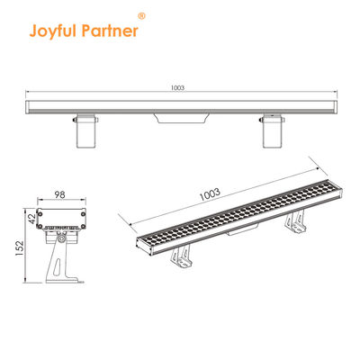 Lâmpada linear de LED rectangular comercial 108W 1000MM Lâmpada de lavagem de parede