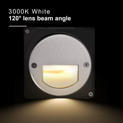 Alumínio para exterior LED Step Light IP65 Round Cover Square Sleeve Wall Stairway