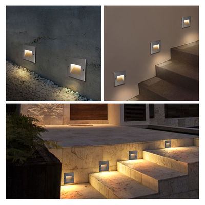 Quadrado Alumínio LED Recessed Wall Light IP65 Side Staircase LED Step Lights