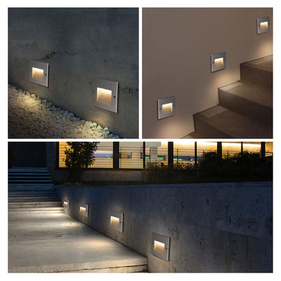 AC100~240V Luzes de escada LED 6W COB Recessed IP65 120*120mm Para Corredor Luz de Esquina LED