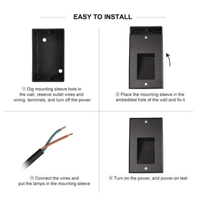 SMD 6W LED Recessed Wall Light IP65 Buried Floor Lamp Lâmpadas de piso exterior LED Step Lights