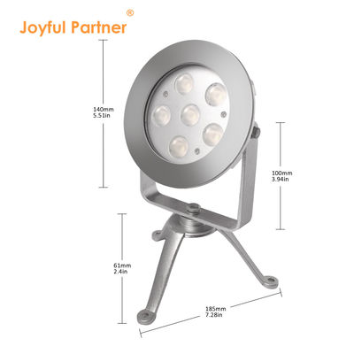RGBW LED luz subaquática 24V DC aço inoxidável 316 DMX512 controlador