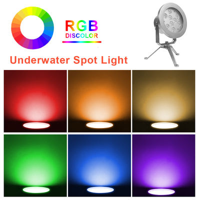 LED RGBW Luz de fonte subaquática DMX Controle de aço inoxidável Luzes subaquáticas
