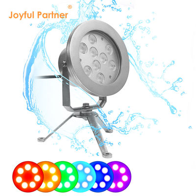 Lâmpadas coloridas RGBW Fonte de água LED DMX Controle de aço inoxidável Luz subaquática