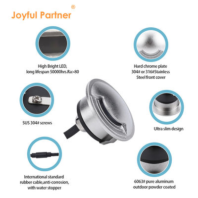 2W IP67 LED Iluminação interna exterior Ultra fino Diâmetro 55mm SMD LED Walkover luzes com alumínio casa