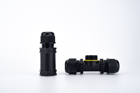 IP68 Conector à prova d'água tipo T 3 canais 3 polos Conector de cabo para exterior