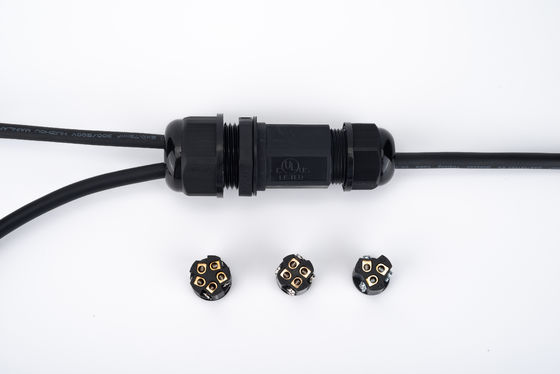 1 em 2 Out Preto IP68 Conector Rápido Caixa de junção de cabo subterrâneo à prova de água