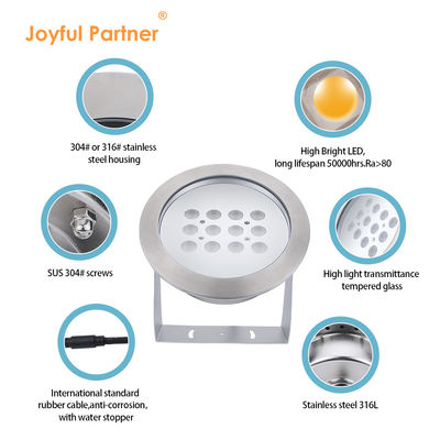 Holofote Subaquático LED IP68 Colorido RGBW 12V 24V Baixa Tensão Para Fontes de Água