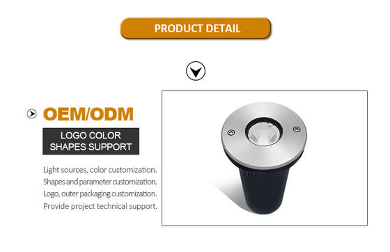Lâmpada enterrada LED IP67 1W 3W DIA67MM DC24V Resistente à água para jardim ao ar livre