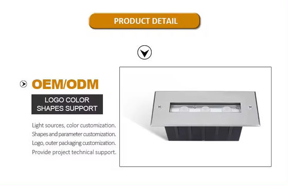 SS316L Luz subaquática Luz de piscina linear Luz LED branca quente Luz subterrânea