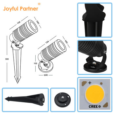 14W LED IP65 Lâmpada de gramado para caminhos de paisagem Lâmpada de espigão de jardim para espaço externo ajustável