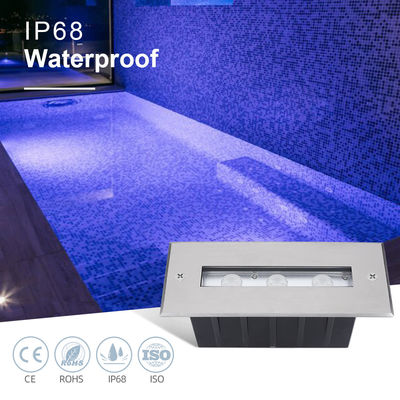 IP68 Iluminação de piscina 3W 6W RGB de cor única Submarino linear máquina de lavar parede Luz com manga de montagem de plástico