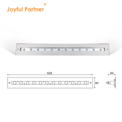 Luz Linear Subaquática Retangular com Feixe Assimétrico Material IP68 SS316L