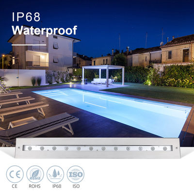 Alta qualidade retangular brilhante feixe assimétrico IP68 SS316L luz subaquática linear máquina de lavar parede LED piscina luz