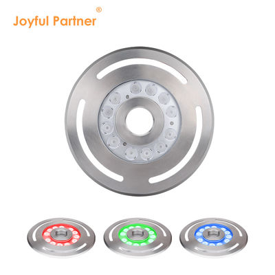 Luz de fonte subaquática IP68 12W 24W 36W Branco quente Azul RGB Aço inoxidável 316L com diâmetro 285mm