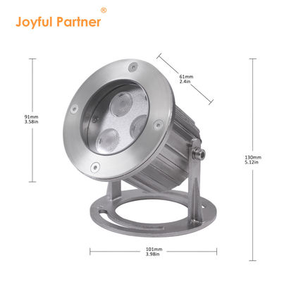 3x2W RGBW 4in1 aço inoxidável 316SS IP68 ângulo de feixe 60 graus 12 volts lâmpadas LED submersíveis