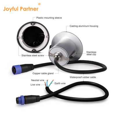 2W Luz LED DC24V Luzes de passo Branco quente IP65 impermeável Escalão de luz de parede com montagem de plástico