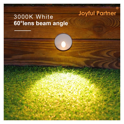 2W Luz LED DC24V Luzes de passo Branco quente IP65 impermeável Escalão de luz de parede com montagem de plástico