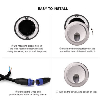 1W Alumínio Habitação Parede exterior LED Iluminação de corredor LED Escalão de escada Luz com IP65 impermeável