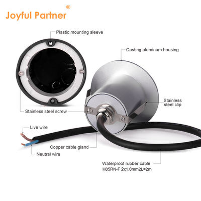 12VDC / 24VDC Casas de alumínio de fundição moderna Forma redonda IP65 Iluminação de parede exterior de jardim