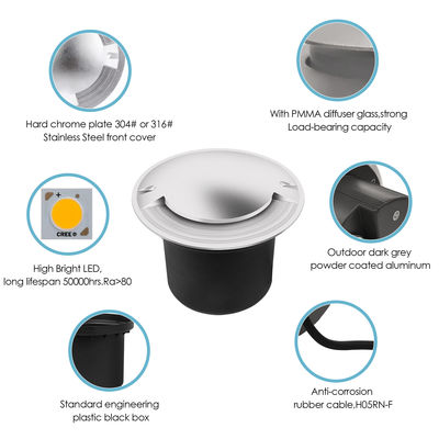 Aço inoxidável luz subterrânea forte capacidade de carga AC 100-240V IP67 à prova d'água para caminho jardim