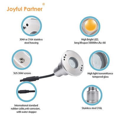 LED Mini 1W 12V DC 8° Ângulo estreito do feixe IP68 Indicador de marcador de retalho à prova d'água