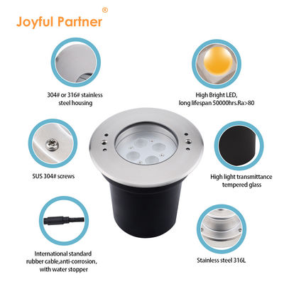 Luzes de piscina LED 4W 8W 12W 24VDC IP68 Aço inoxidável impermeável 316 RGB 3in1 para piscinas