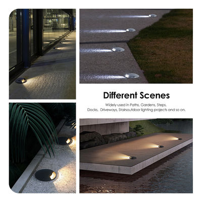 Uma vista lateral 12 24 Volt Lâmpada exterior LED de iluminação de passagem de passagem de escada em recessos lâmpada enterrada