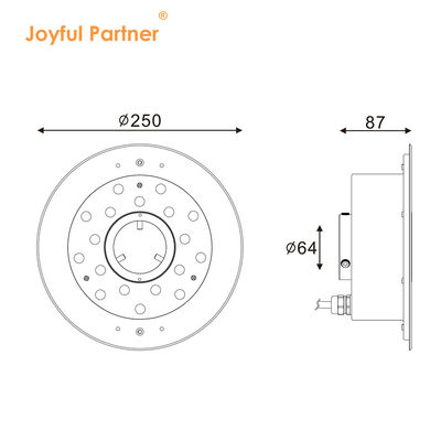 Joyful Partner 6W 9W 12W 18W 24V DMX Controle de aço inoxidável IP68 Luzes de fonte RGB subaquáticas