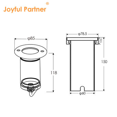 Iluminação de corredor de escada de LED retalhada Quadrado / Round Sliver Alumínio Casa exterior IP67 estilo moderno